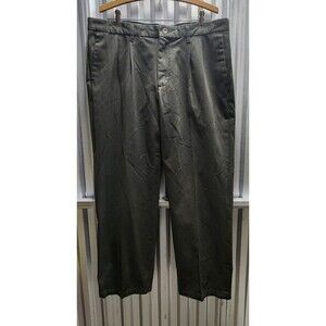 Lee No Iron Vintage Olive Green Men's Pleated Dress Pants Size 36x29